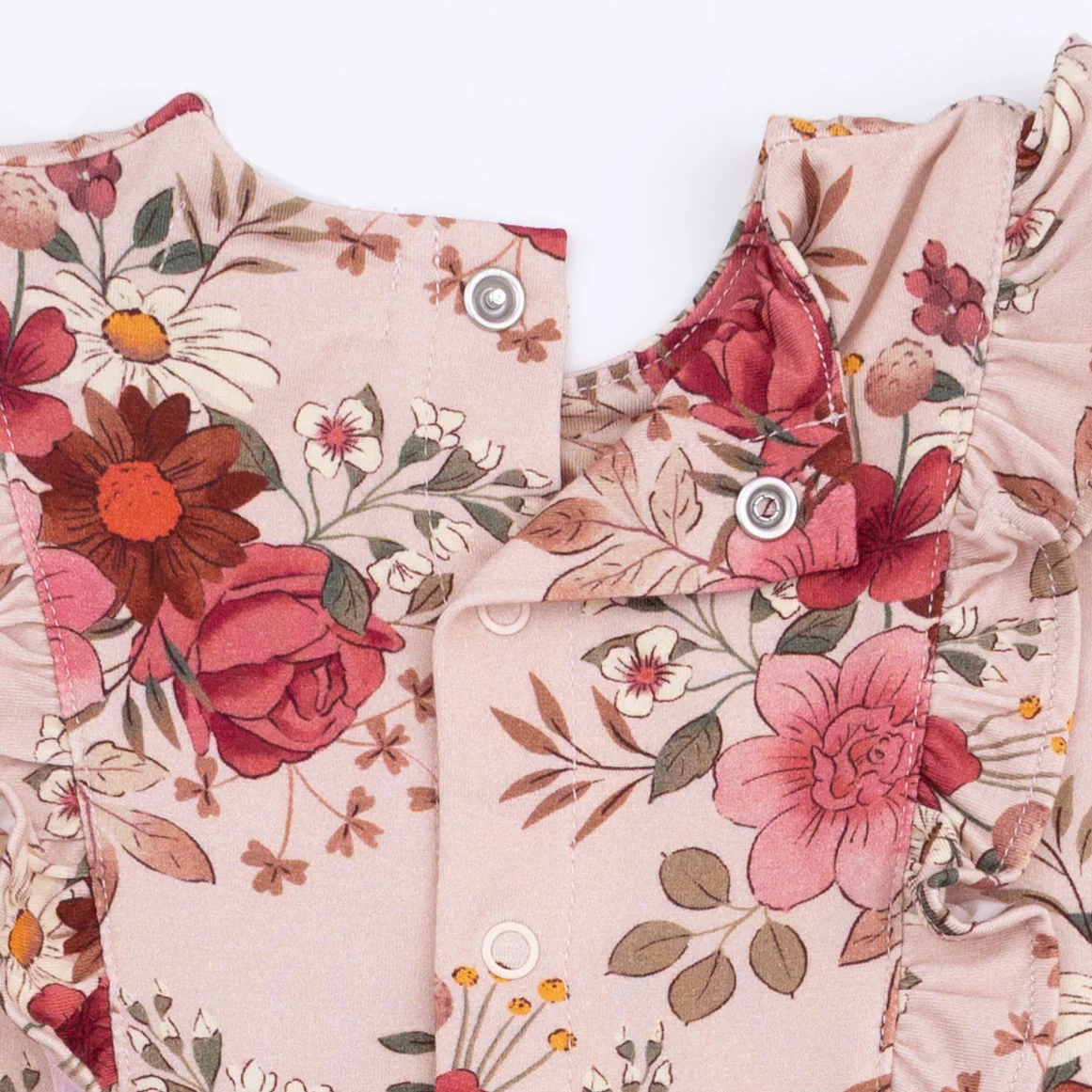Sabrina Floral - Long Sleeve Ruffle Bodysuit Dress - Image 3