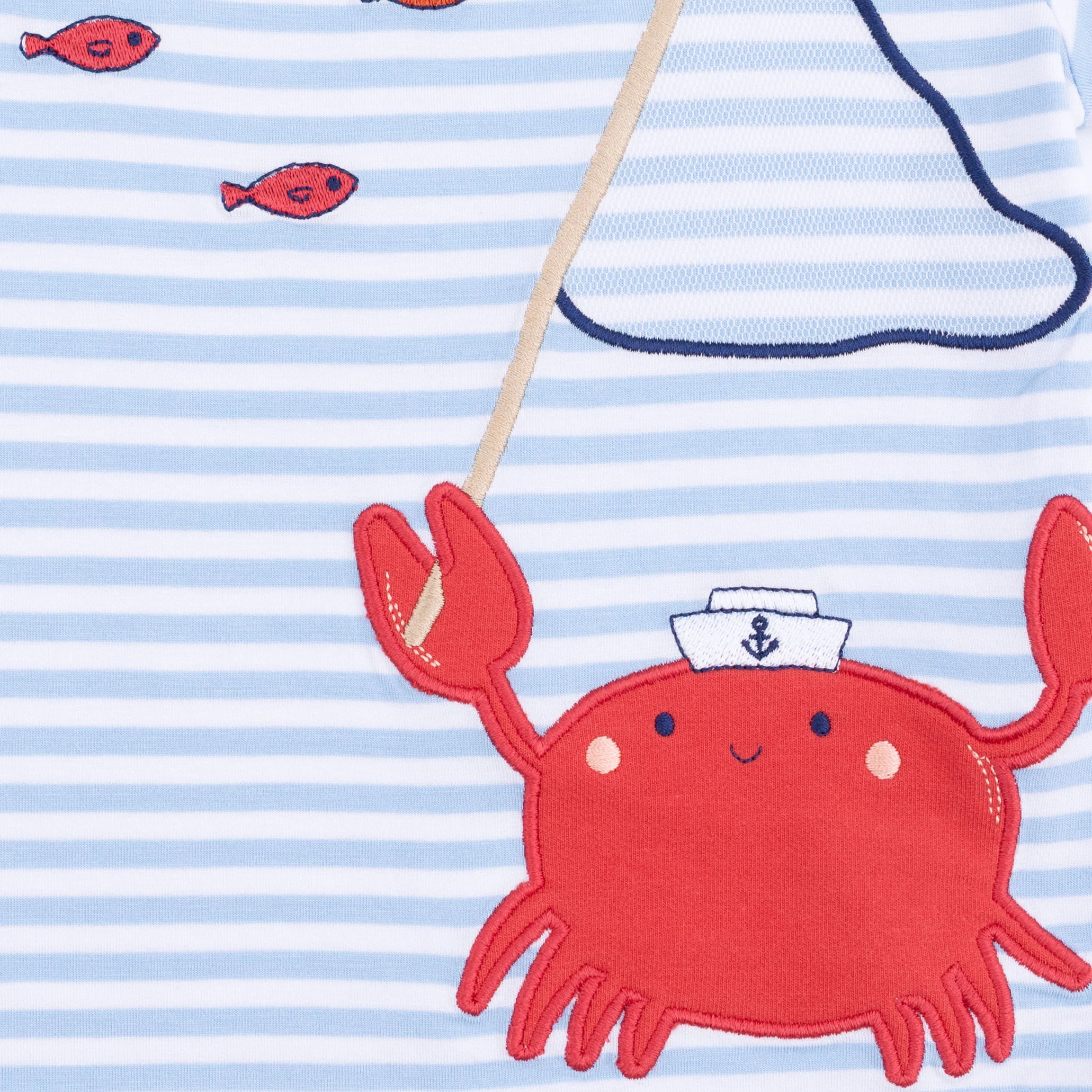 Sailor Sea Creatures Appliques - Crew Neck Tee with Cargo Short - Image 6