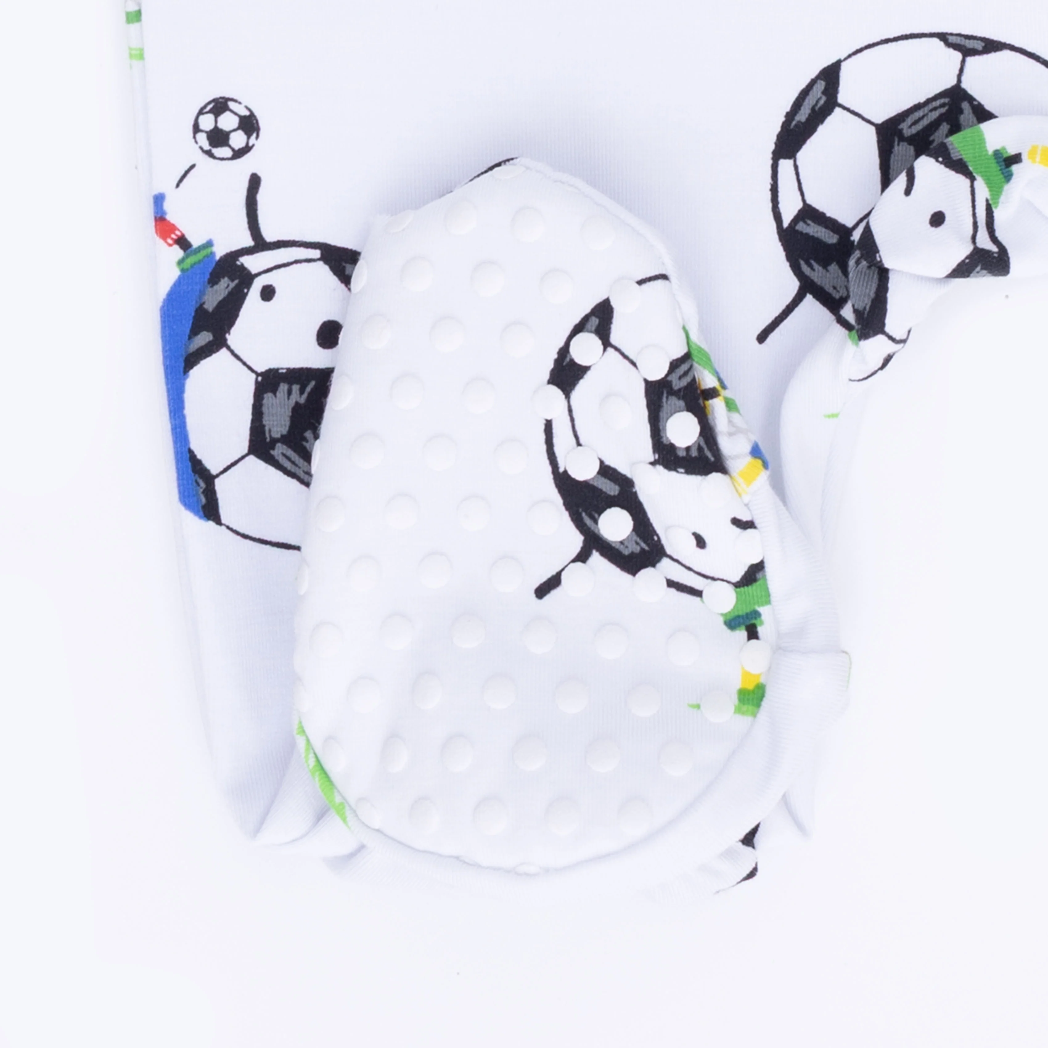 Soccer Balls Playing Soccer Blue - 2 Way Zipper Footie - Image 6