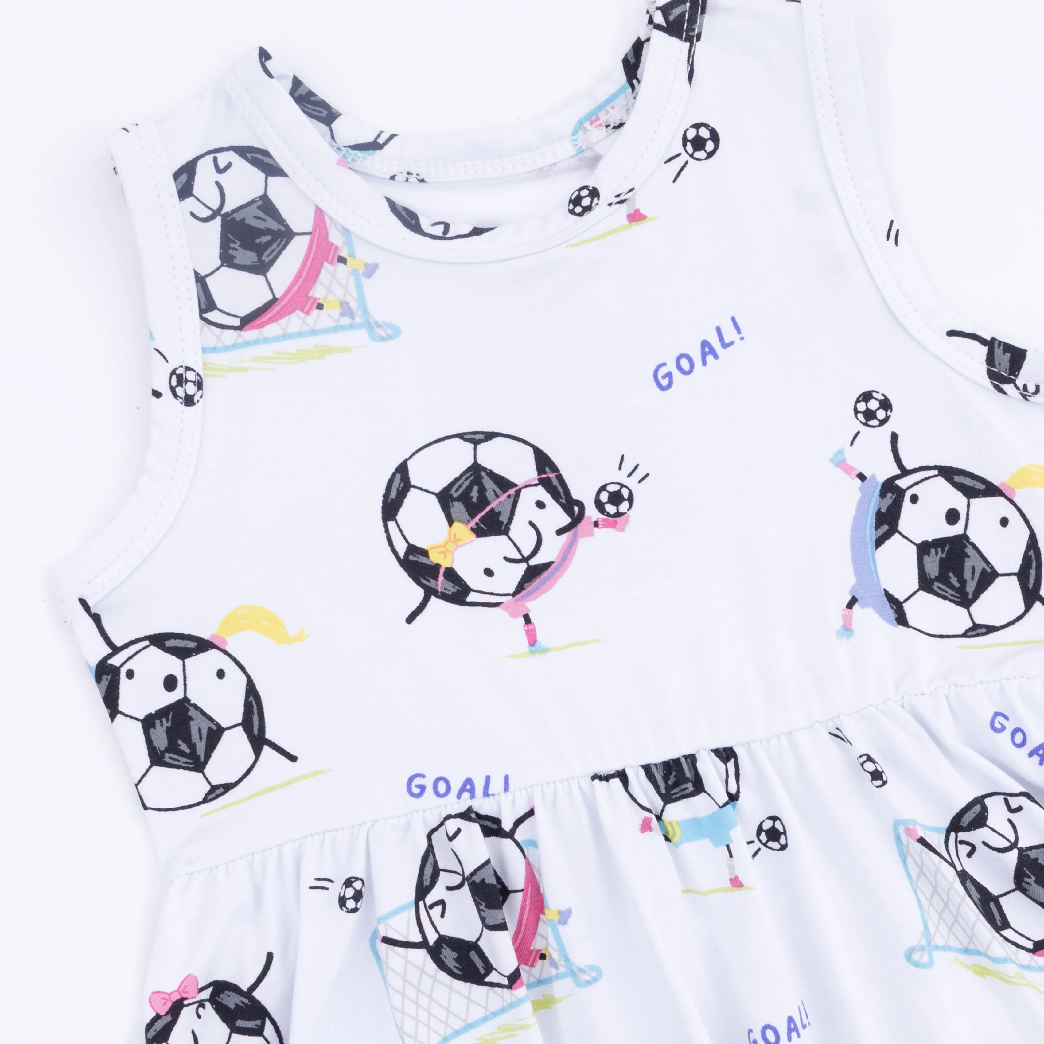 Soccer Balls Playing Soccer Pink - Peplum Tank Top and Bike Short - Image 5