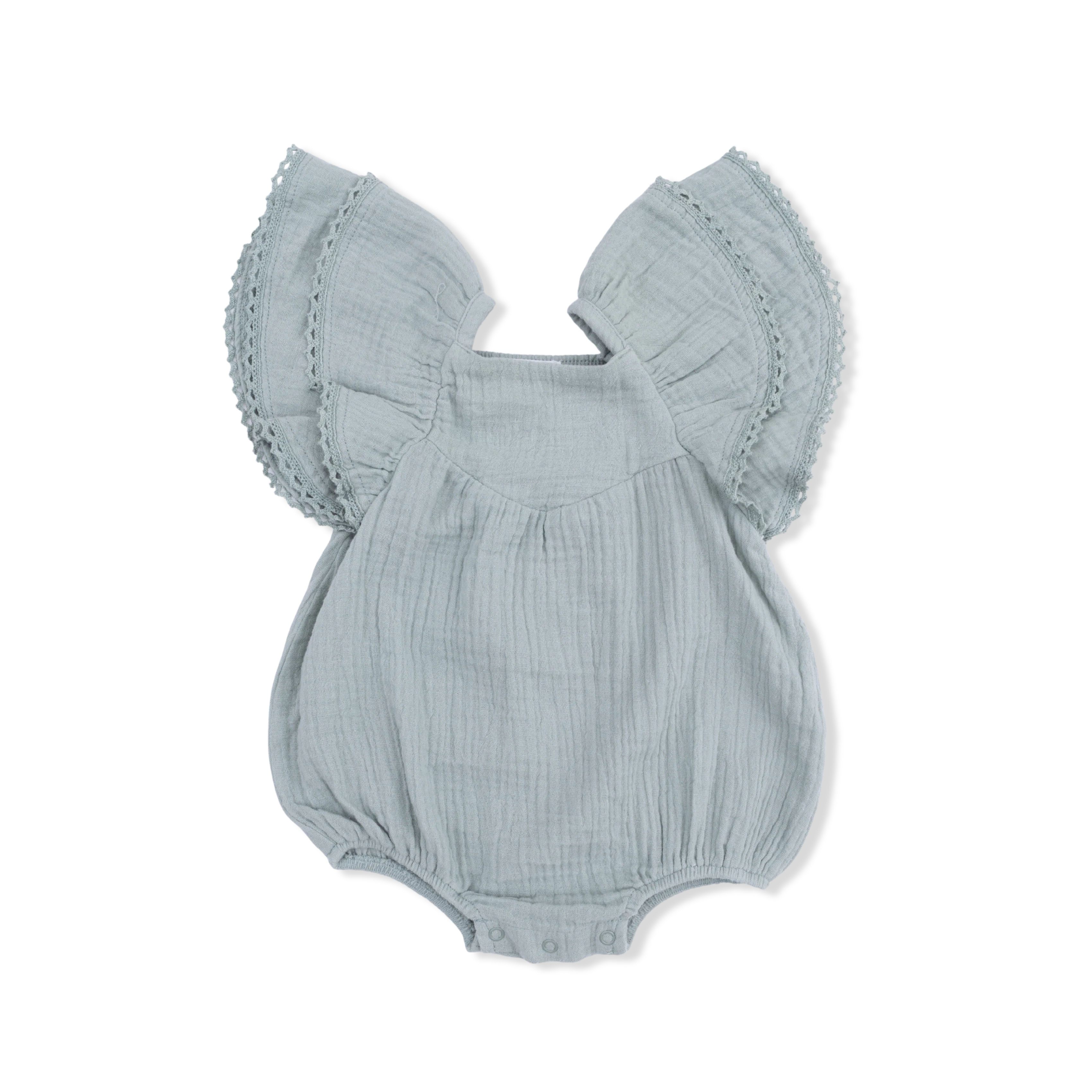 Solid Muslin Jadeite - V-Neck Bubble - Image 2