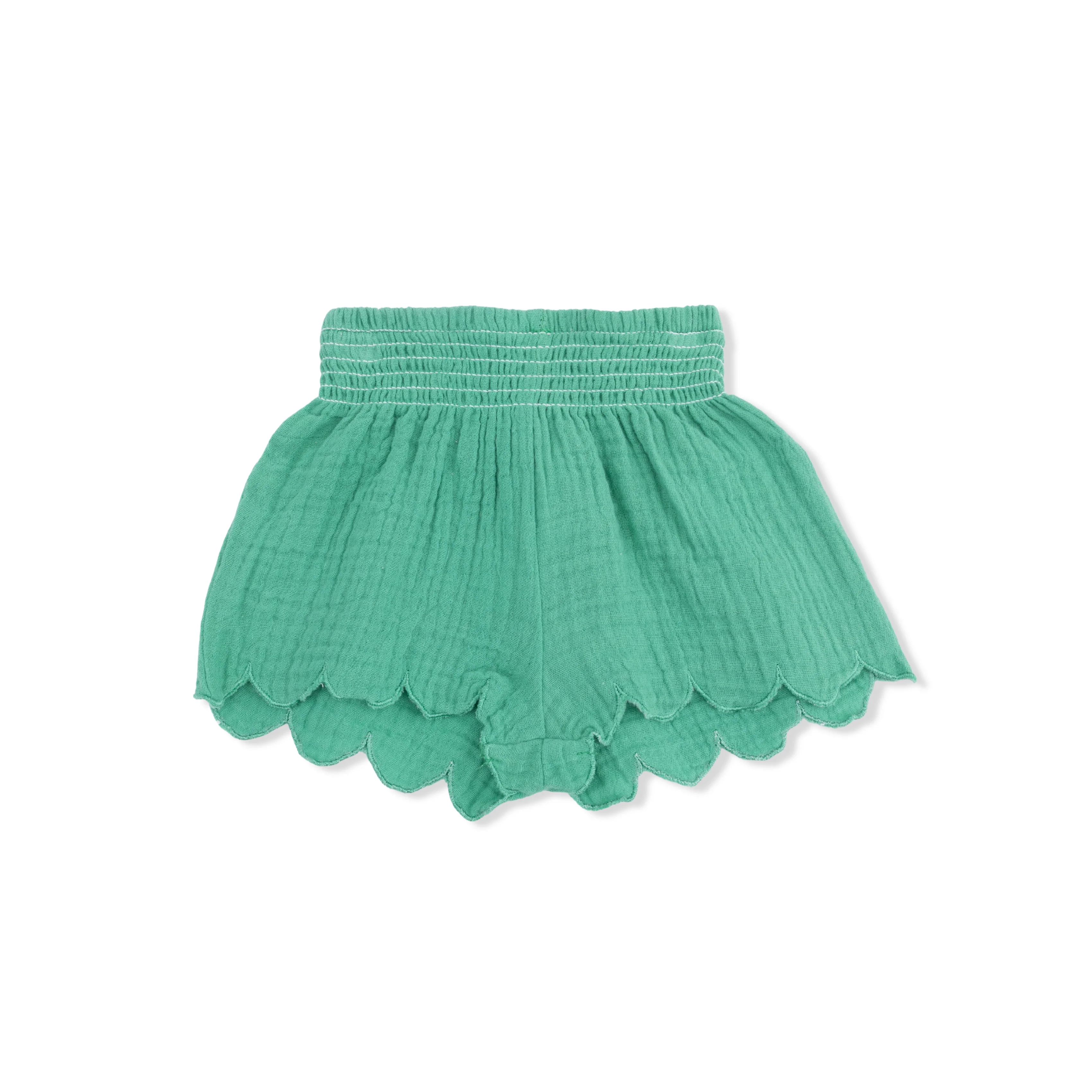 Solid Muslin Ming Green - Scallop Short - Image 3