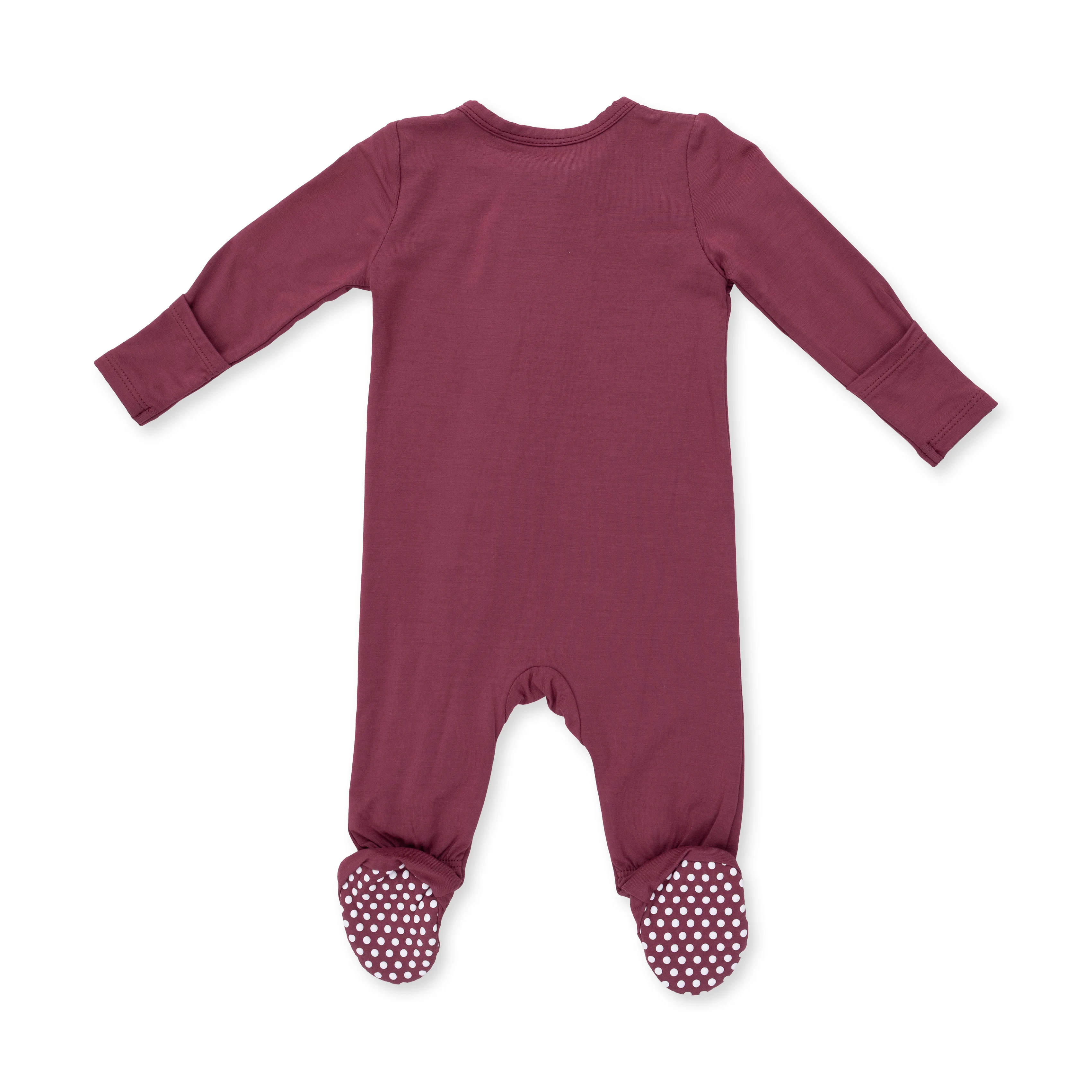 Solid Oxblood Red - 2 Way Zipper Footie