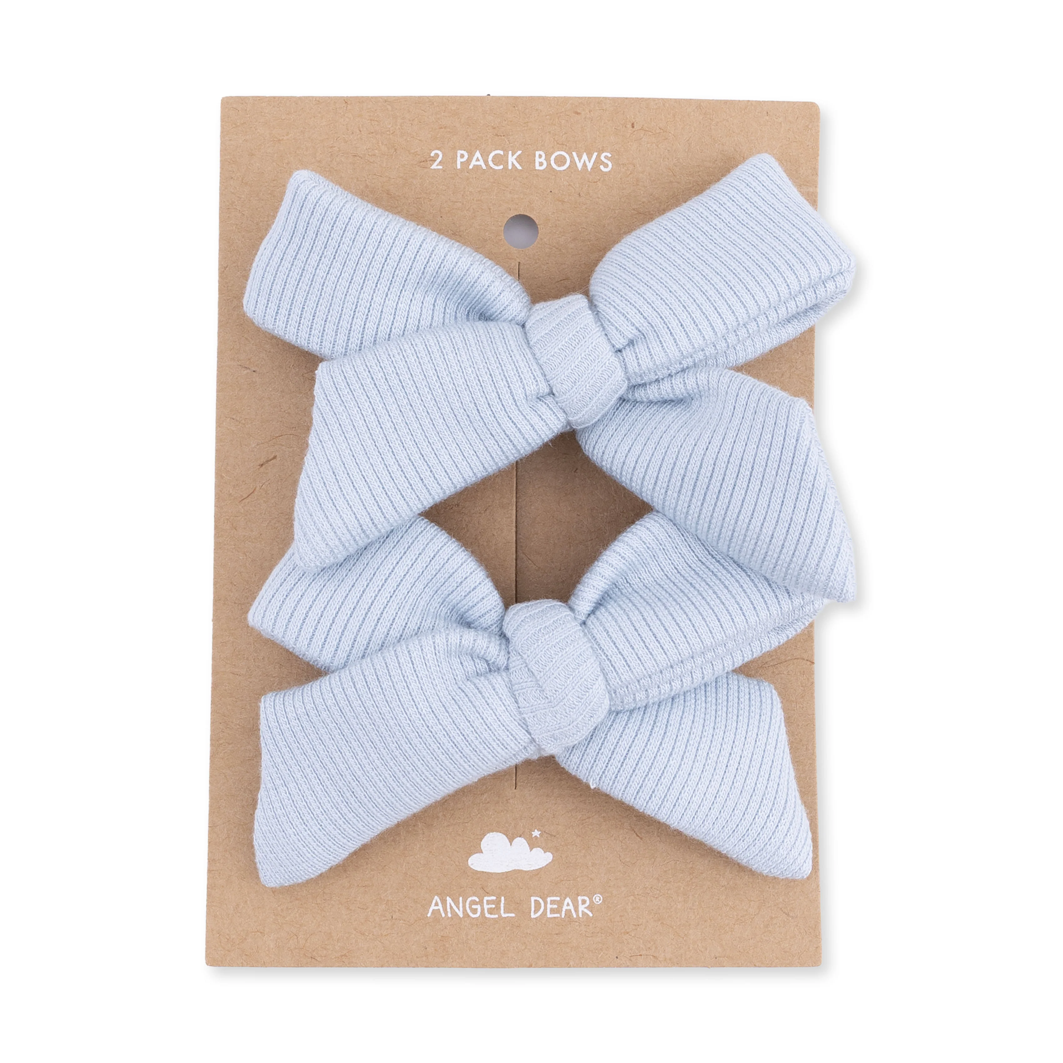 Solid Sheer Blue Rib - 2 Pack Bow Clips - Image 3