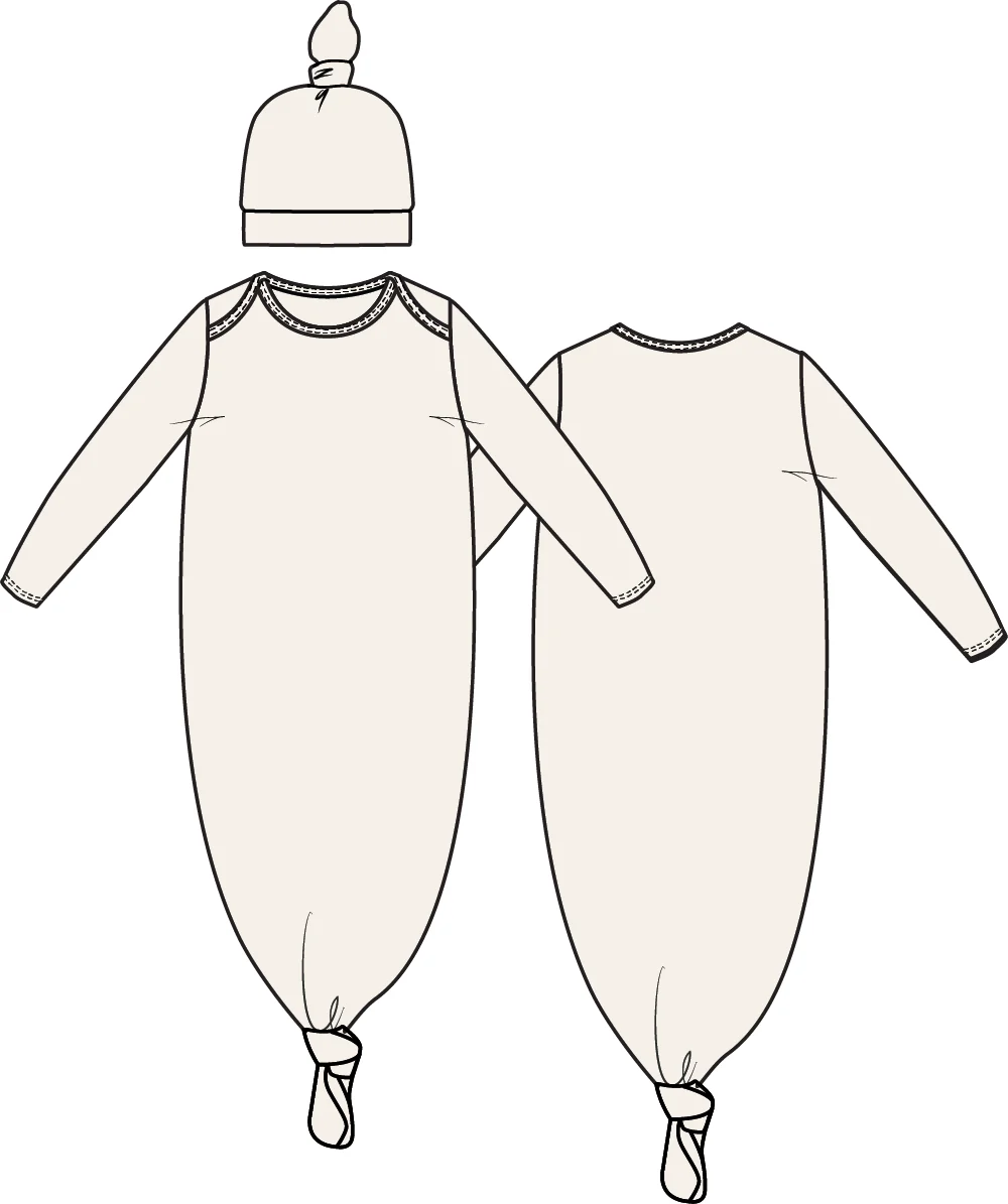 Solid Snow White - Knotted Gown and Knotted Hat