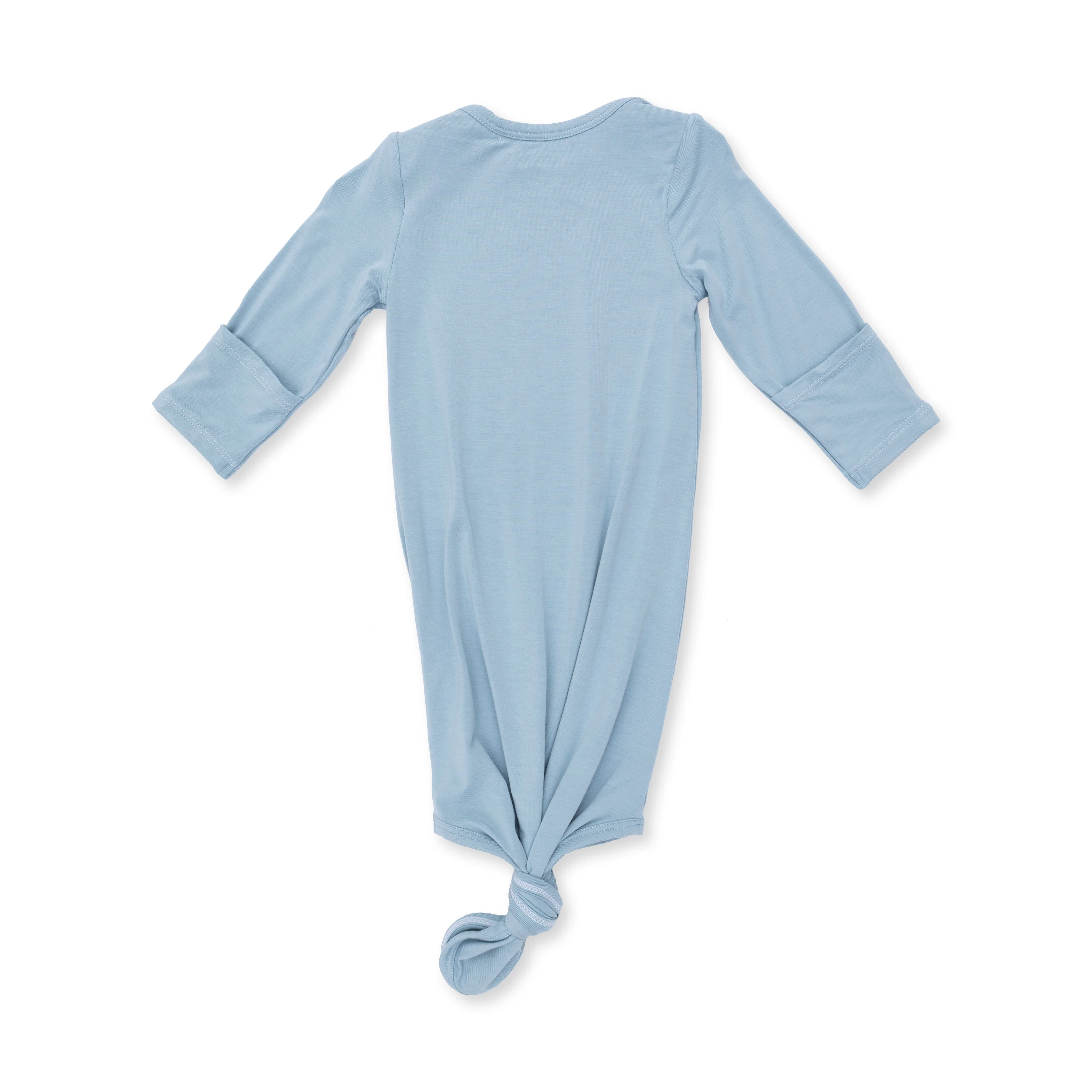 Solid Stone Blue - Knotted Gown and Knotted Hat Set - Image 2