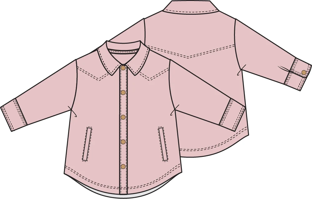 Solid Veiled Pink - Cord Sh-acket - Image 2