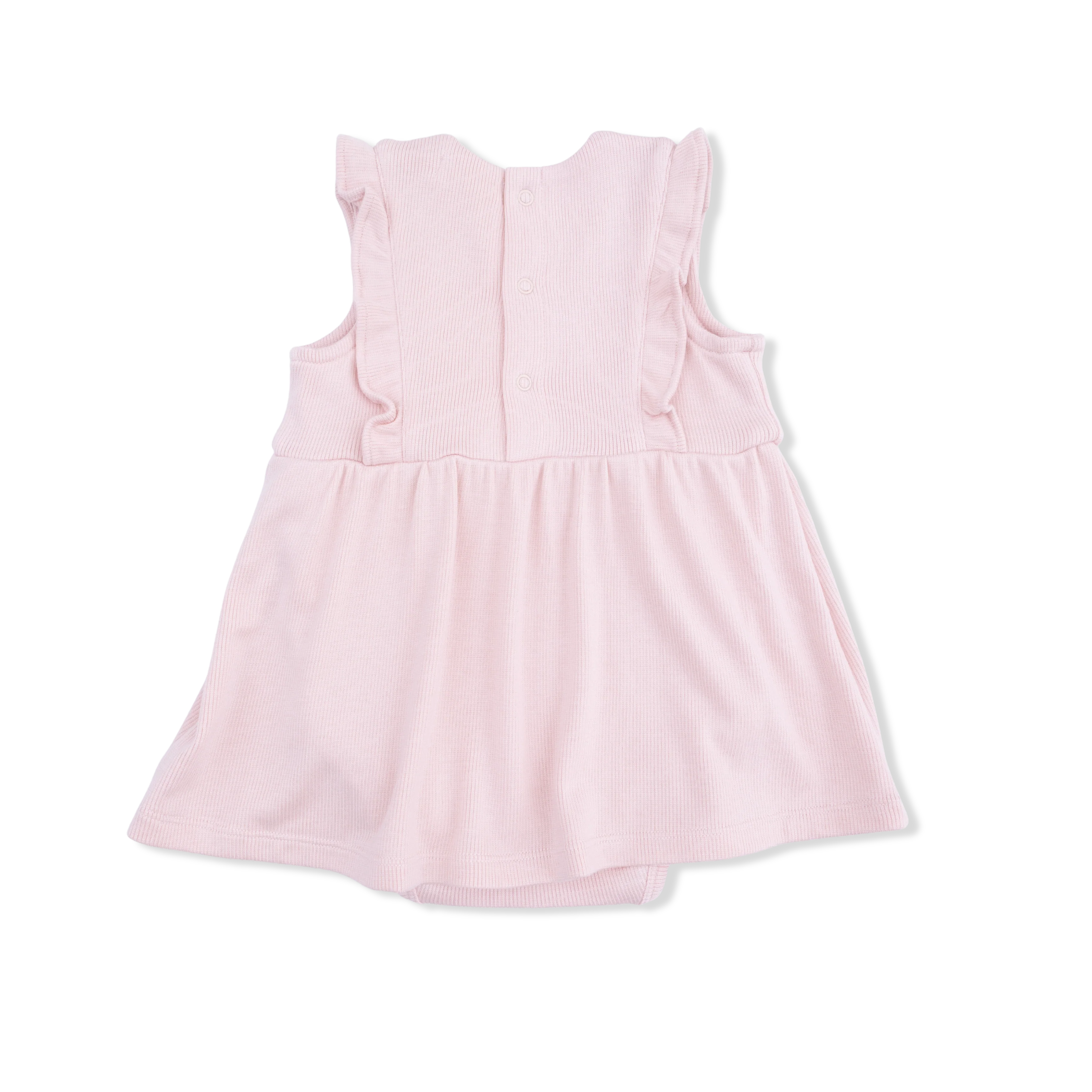 Solid Veiled Pink - Ruffle Bodysuit Dress - Image 3
