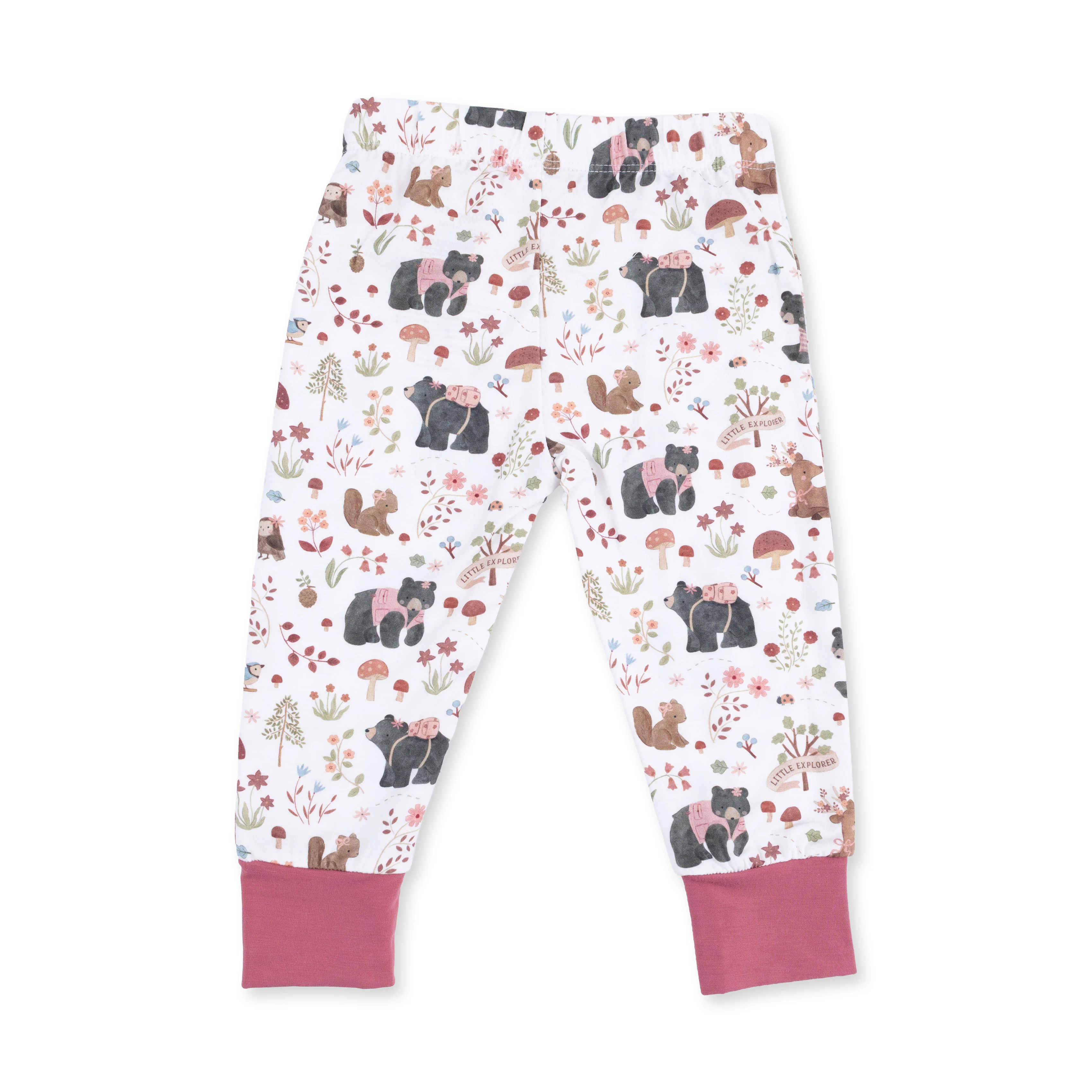 Southern Woodland Animals Pink - Long Sleeve Loungewear Set - Image 4