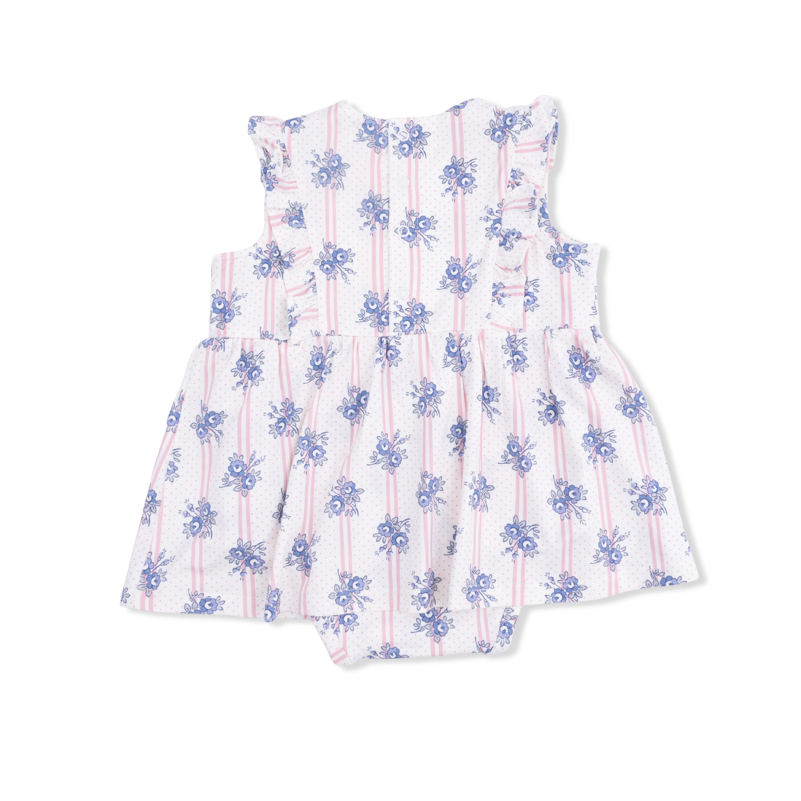Stripe Dot Roses - Ruffle Bodysuit Dress - Image 3