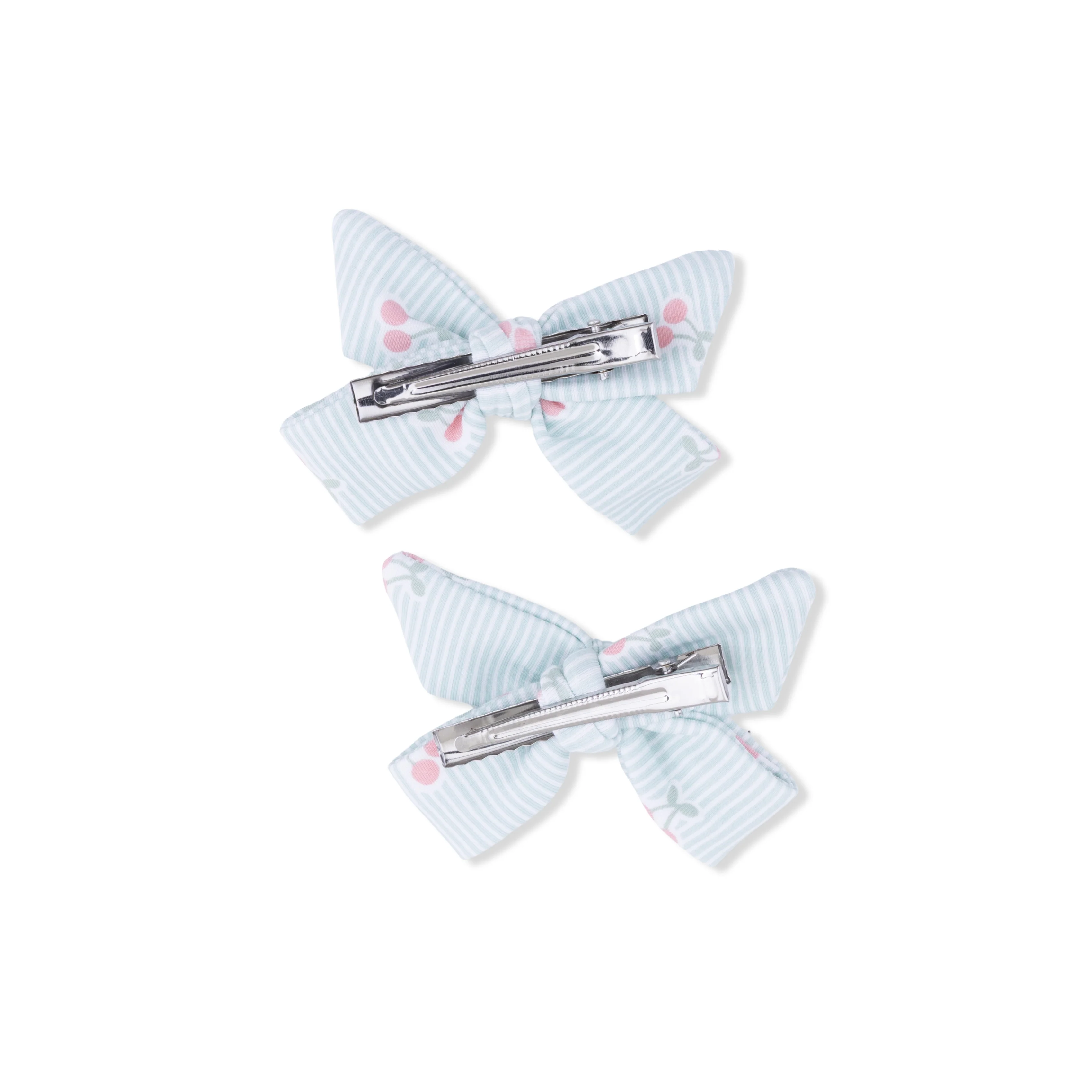 Tiny Cherry Stripe - 2 Pack Bow Clips - Image 2