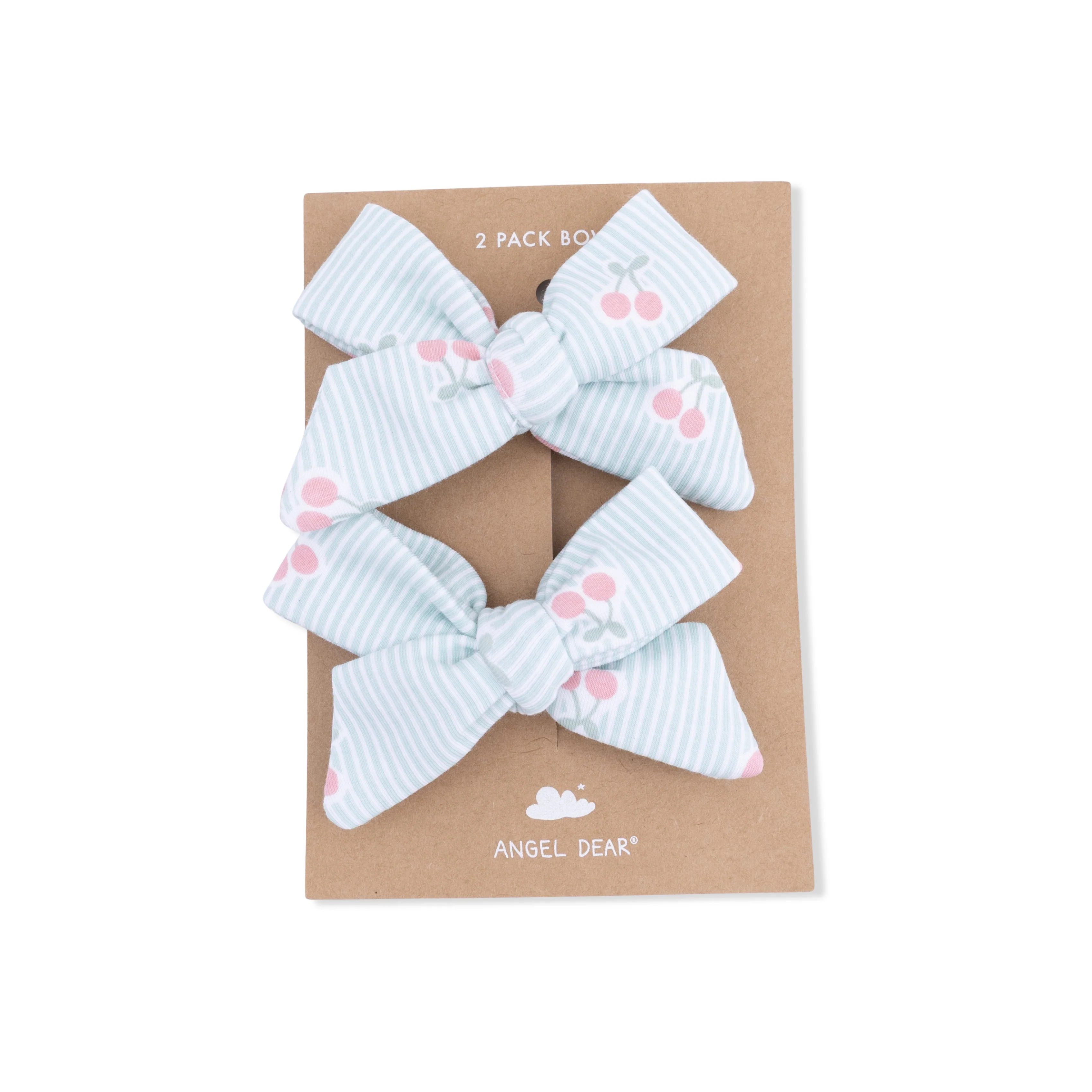 Tiny Cherry Stripe - 2 Pack Bow Clips - Image 3