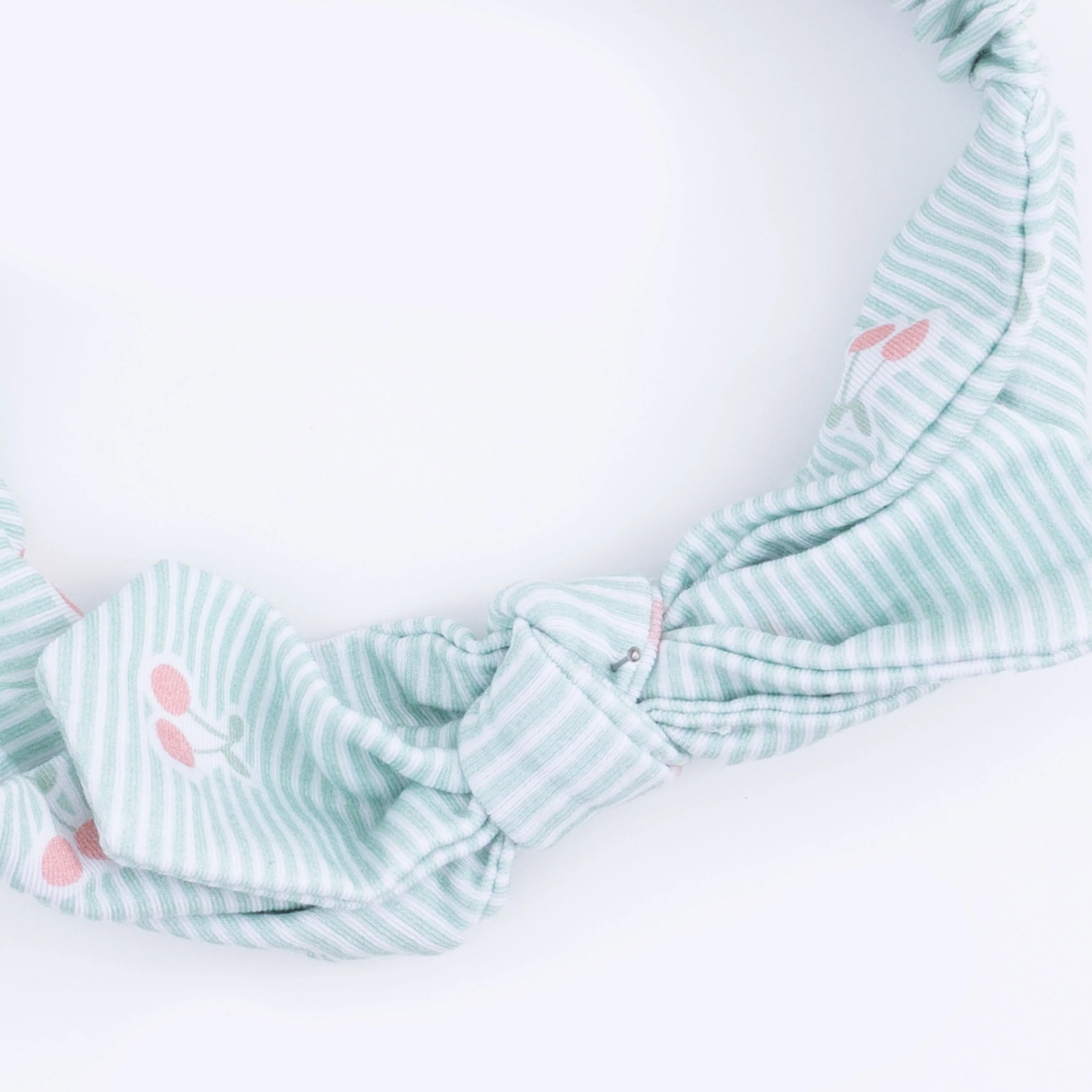 Tiny Cherry Stripe - Knot Headband - Image 3