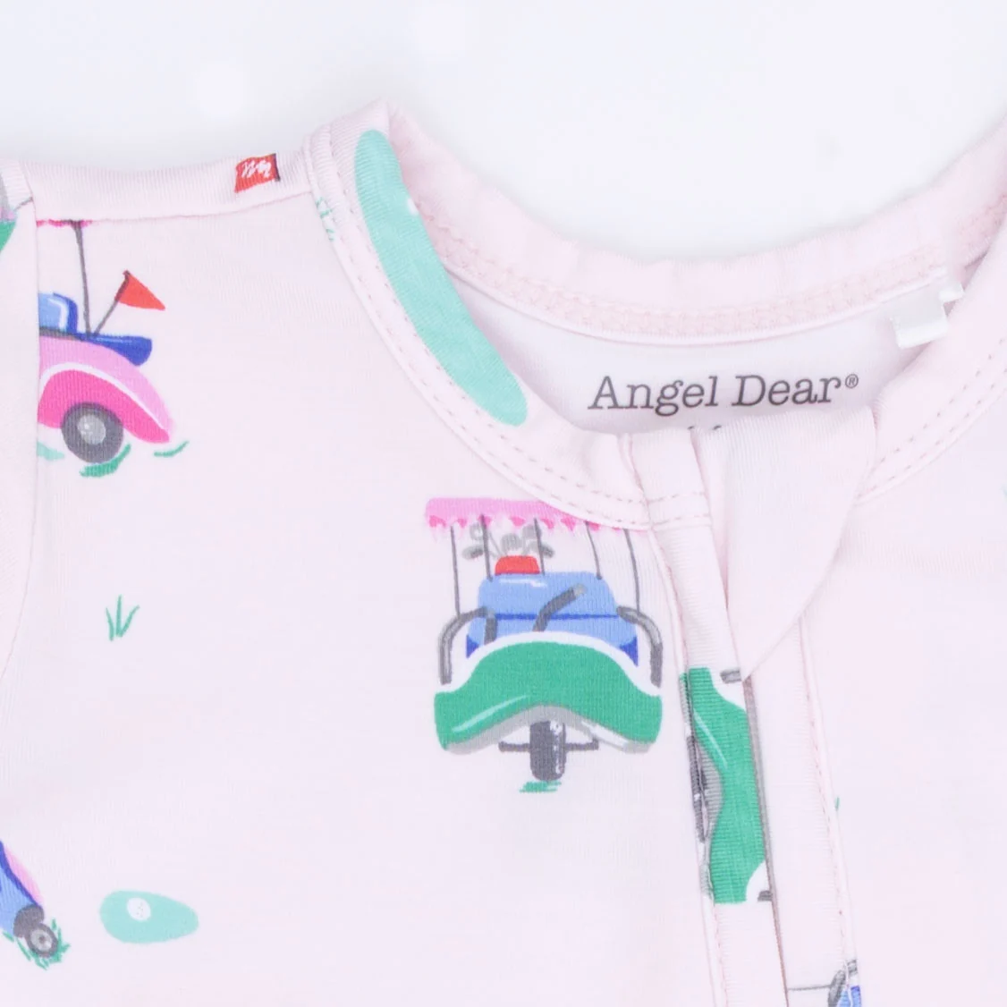 Vintage Golf Carts Pink - 2 Way Ruffle Back Zipper Footie - Image 4