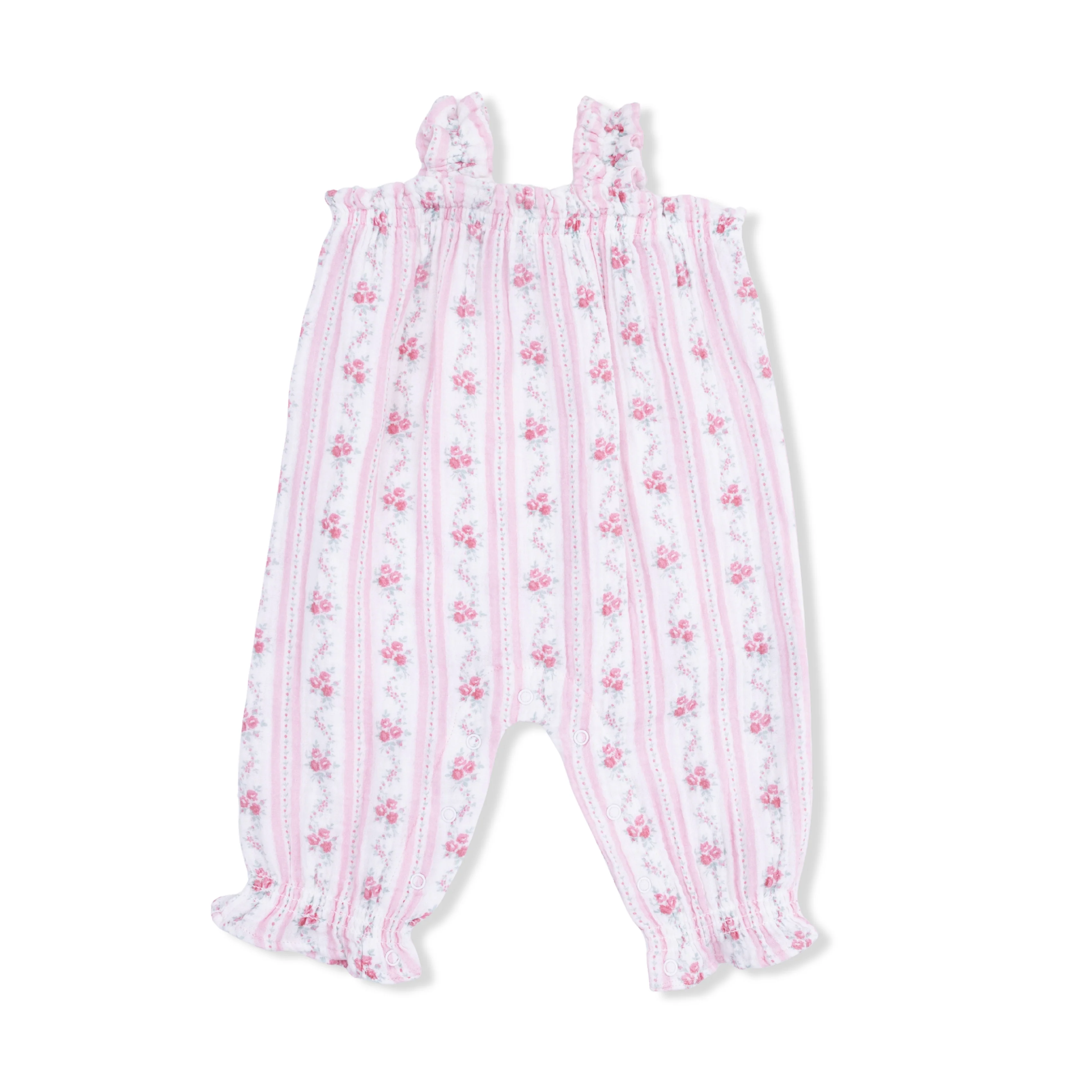 Winding Roses Stripe - Ruffly Strap Overall & Headband - Image 3