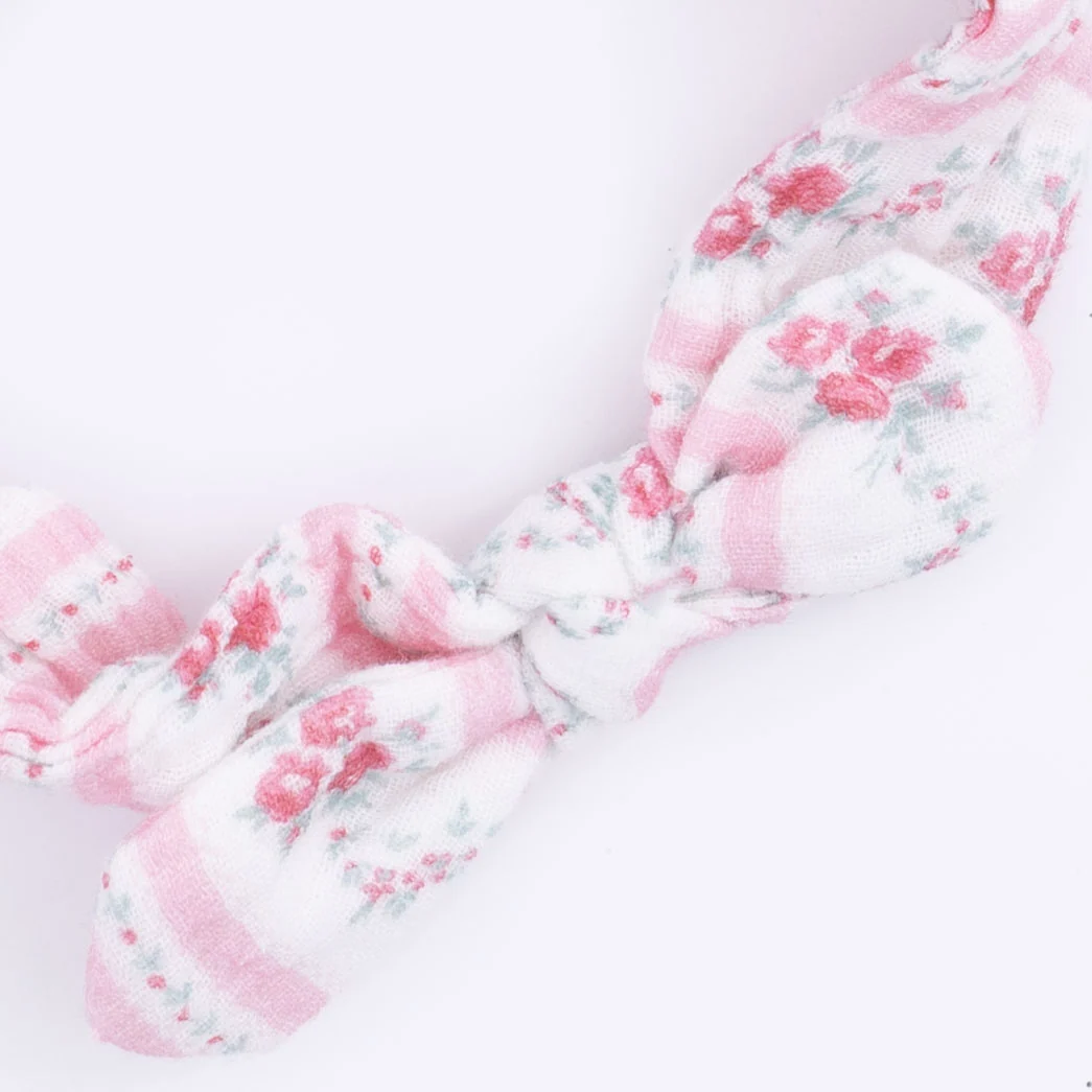 Winding Roses Stripe - Ruffly Strap Overall & Headband - Image 4