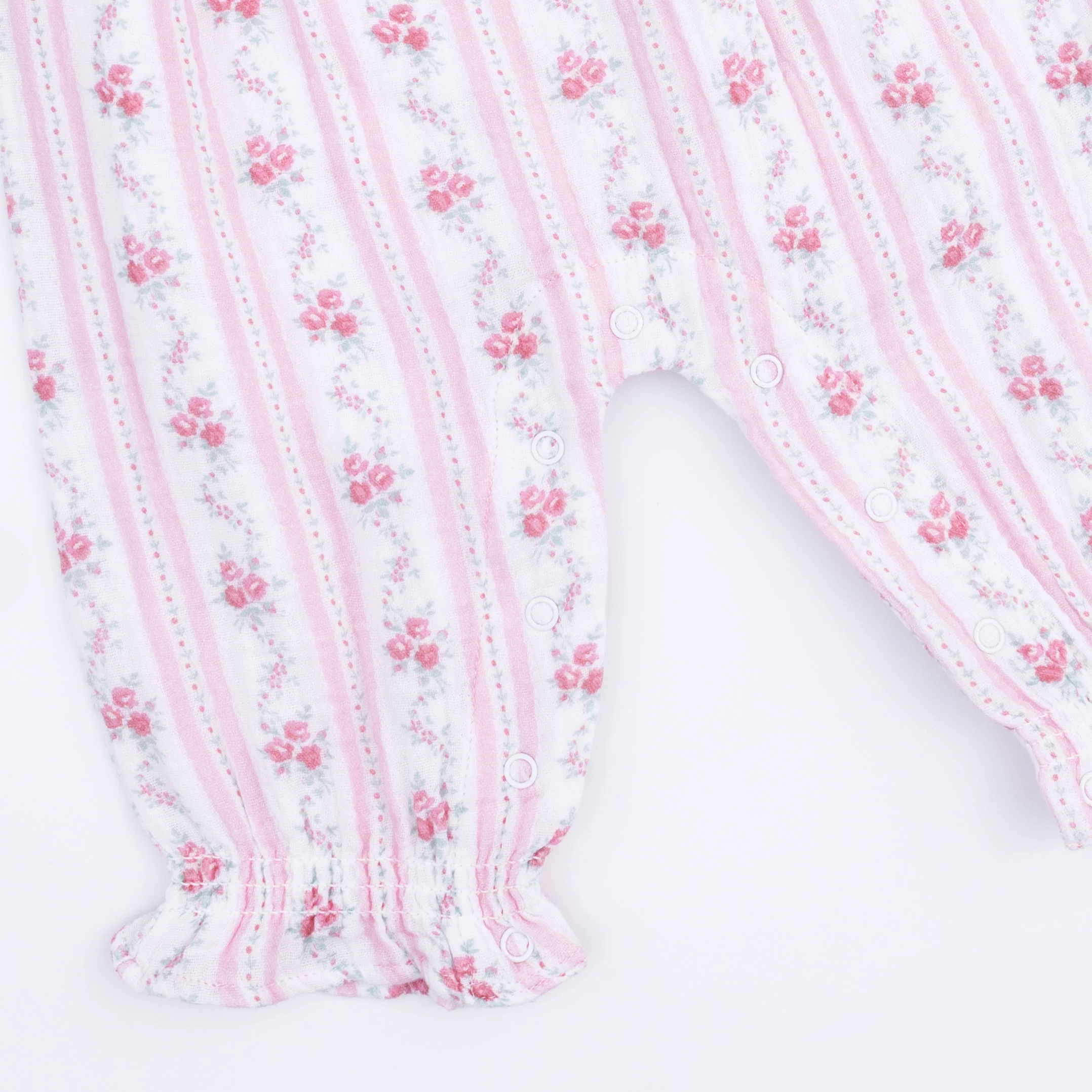 Winding Roses Stripe - Ruffly Strap Overall & Headband - Image 5