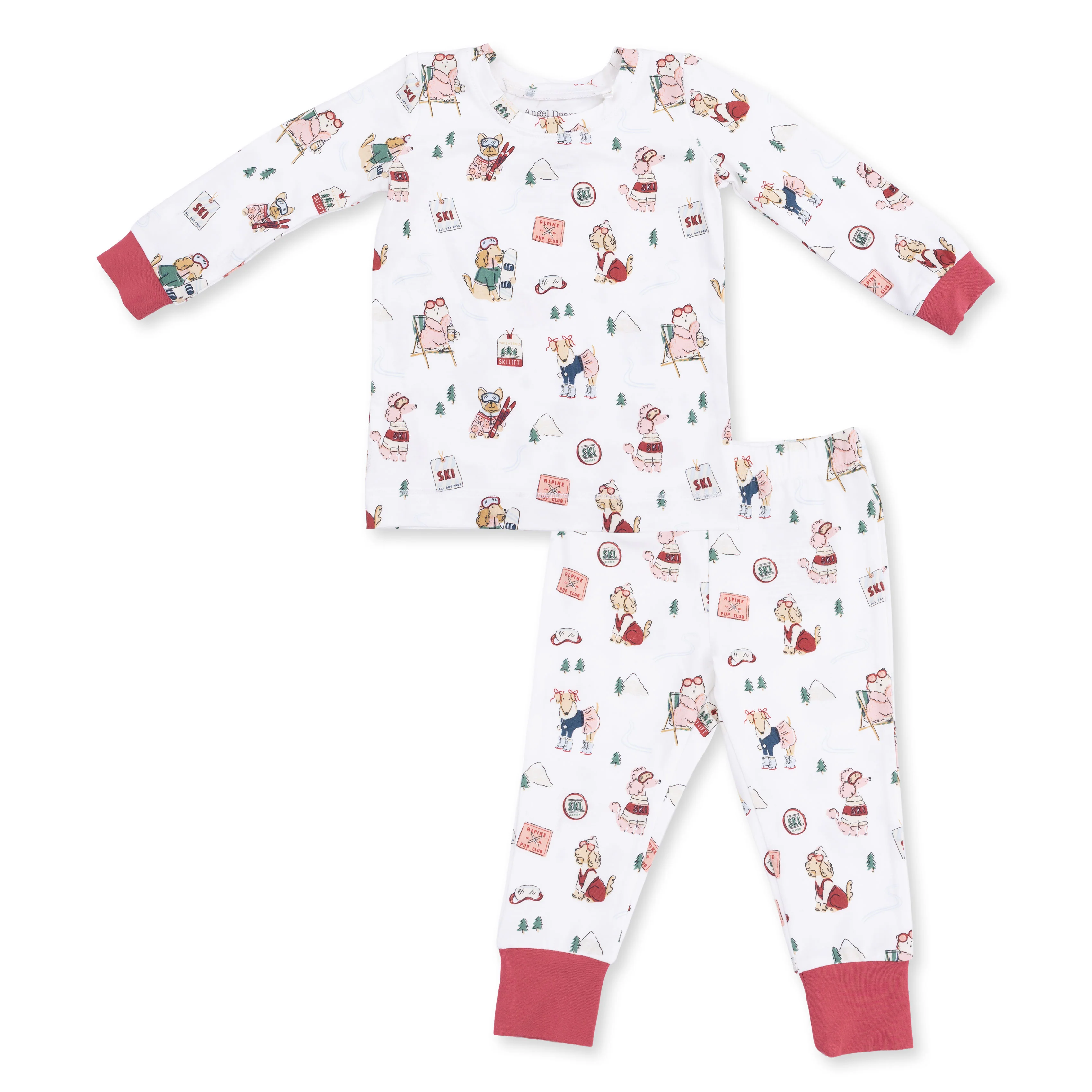 Winter Sports Dogs Pink - Long Sleeve Loungewear Set - Image 2