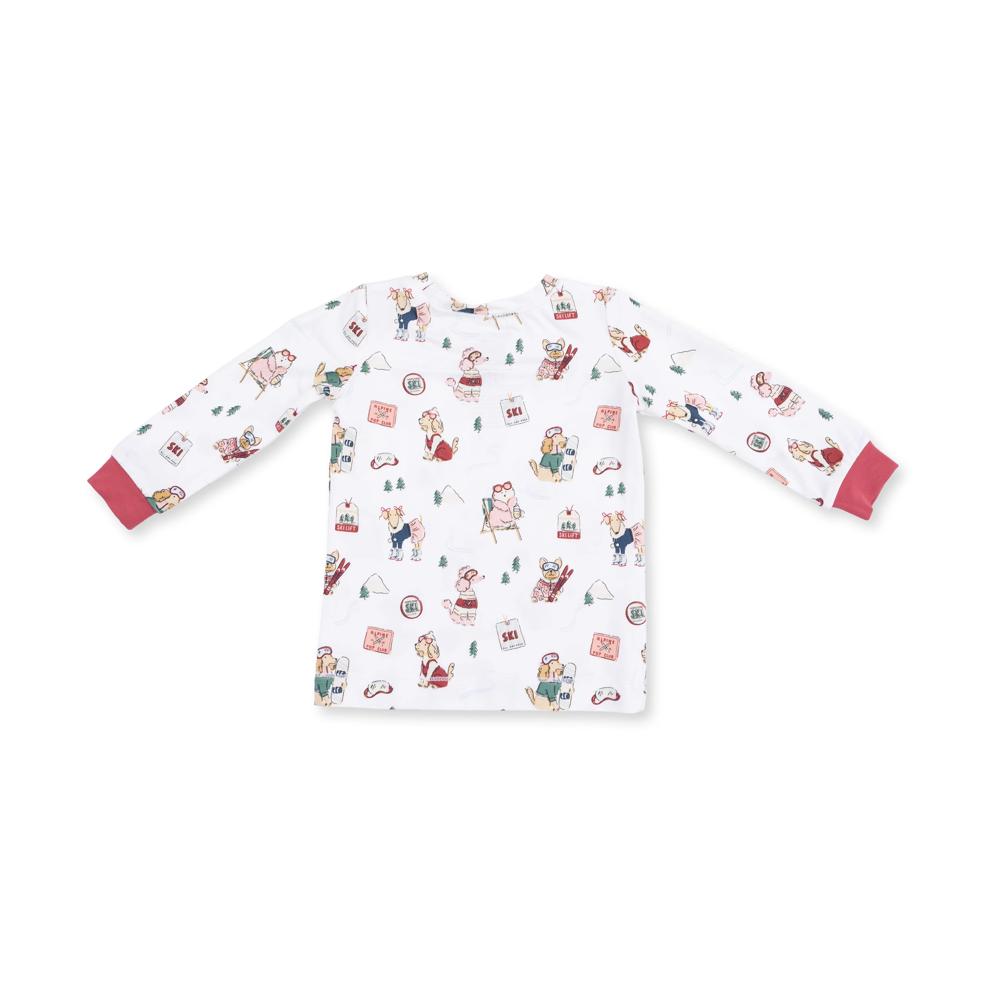 Winter Sports Dogs Pink - Long Sleeve Loungewear Set - Image 4